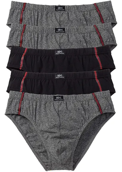 Maxislip (5er Pack) in grau von vorne - bonprix