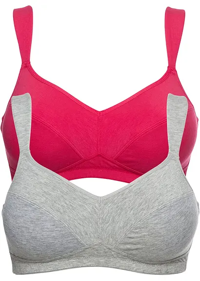 BH ohne Bügel mit Bio-Baumwolle (2er Pack) in pink - bonprix