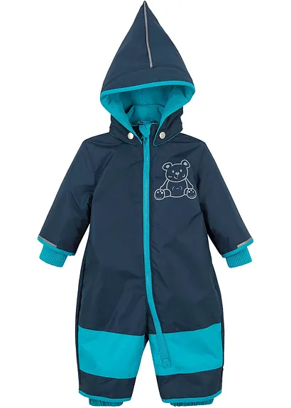 Baby Schneeoverall in blau von vorne - bpc bonprix collection