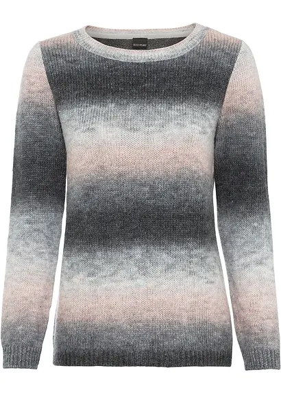 Grobstrick-Pullover mit Farbverlauf von vorne - bonprix