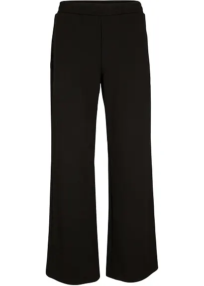 Weite Hose mit Gummibund aus Viskosemix in schwarz von vorne - bonprix