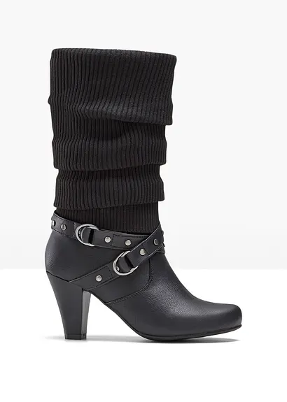Stiefel in schwarz von vorne - bonprix