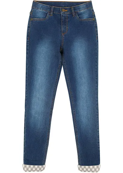 Thermojeans mit Flanellfutter in blau von vorne - bonprix