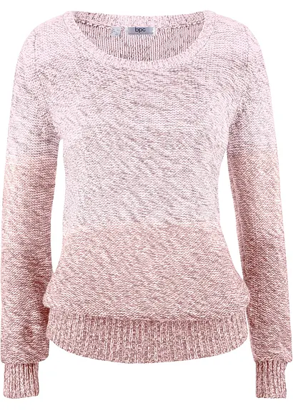 Grobstrick-Pullover mit Farbverlauf in rosa von vorne - bonprix