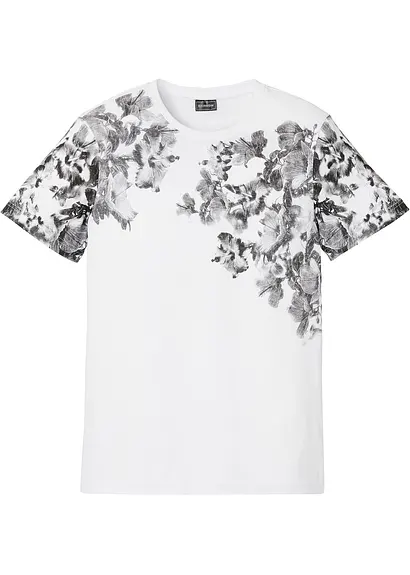 T-Shirt, Slim Fit in weiß von vorne - bonprix