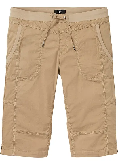Stretch-Long-Bermuda mit Komfortschnitt, Regular Fit in grün von vorne - bonprix