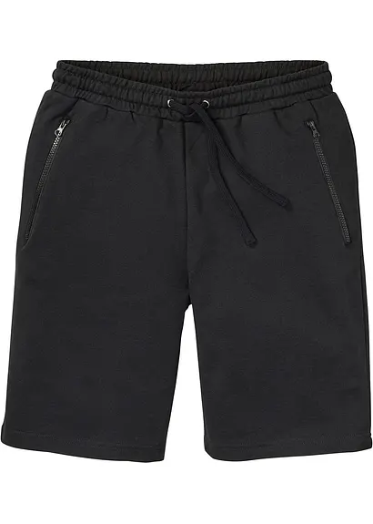 Sweat-Bermuda in schwarz von vorne - bonprix