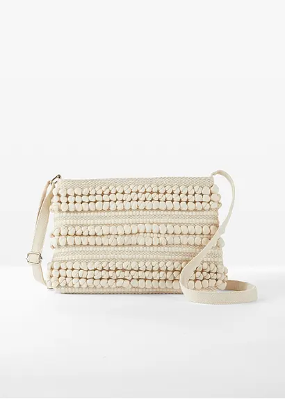 Stoffumhängetasche in beige von vorne - bonprix