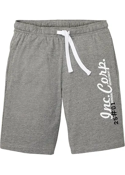 Jersey-Bermuda in grau von vorne - bonprix