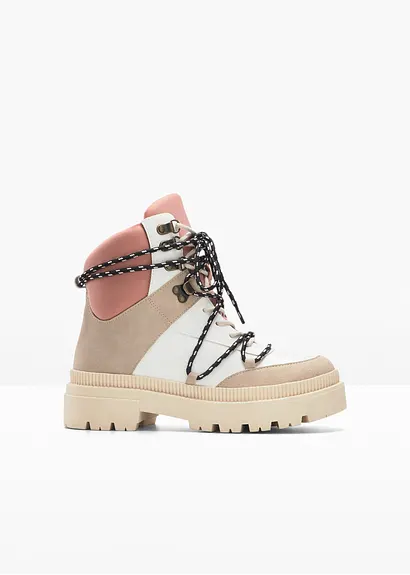 Schnür Boot in beige - bonprix