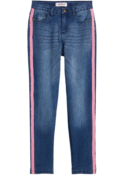 Thermojeans mit Jerseyfutter Mid Waist in blau von vorne - bonprix