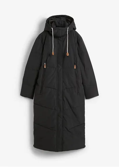Steppmantel in schwarz von vorne - bonprix
