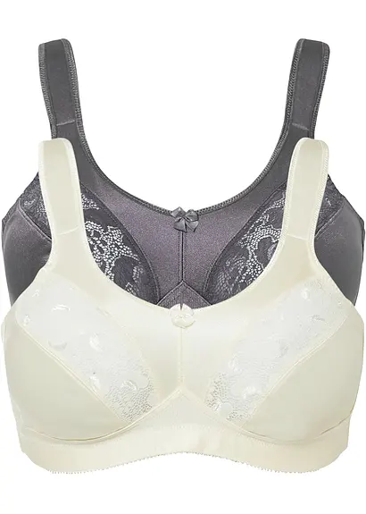 Entlastungs BH ohne Bügel (2er Pack) in beige von vorne - bonprix
