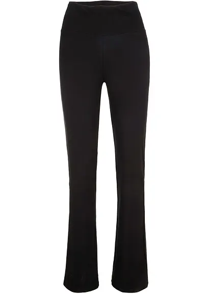 Baumwoll-Leggings, Flared Leg in schwarz von vorne - bonprix