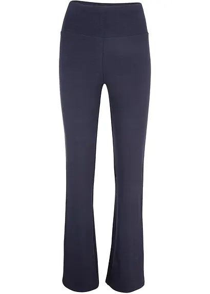 Baumwoll-Leggings, Flared Leg in blau von vorne - bonprix
