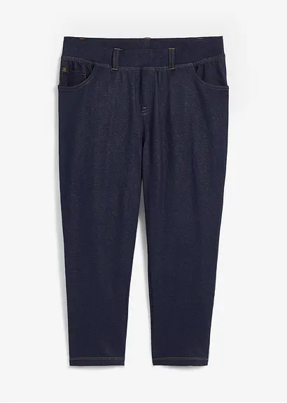 Capri-Leggings in Jeansoptik in blau von vorne - bonprix