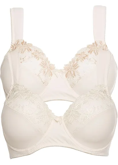 BH mit Bügel (2er Pack) in beige von vorne - bonprix