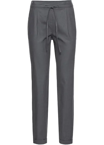 Leinenhose in grau von vorne - bonprix
