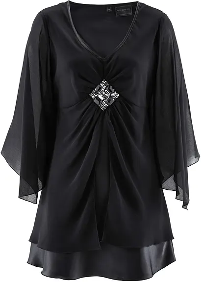 Tunikabluse in schwarz von vorne - bonprix