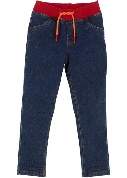 Jungen Thermojeans mit Jerseyfutter in blau von vorne - bonprix