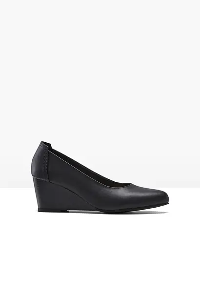 Keilpumps in schwarz von vorne - bonprix