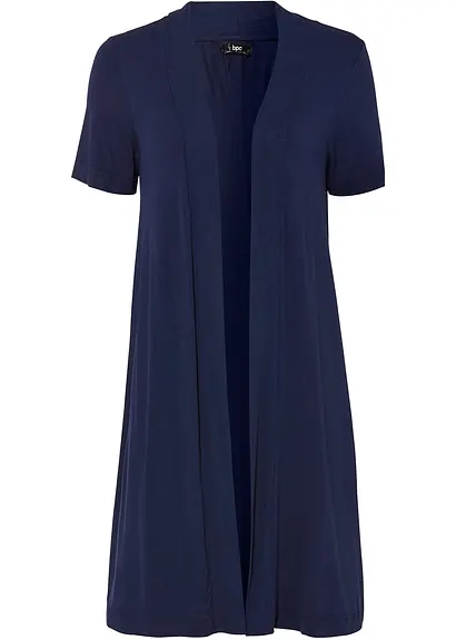 Shirtjacke aus softer Viskose in blau von vorne - bonprix