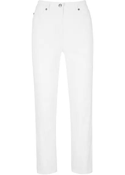 7/8-Hose, High Waist in weiß von vorne - bonprix