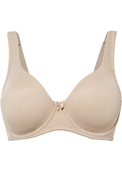T-Shirt BH mit Bügel in beige von vorne - bonprix