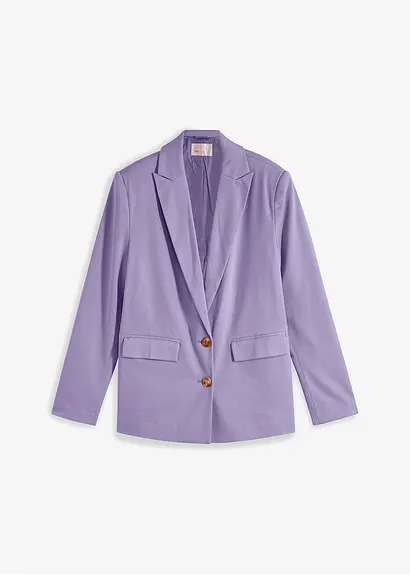 Lässiger Blazer mit recyceltem Polyester in lila von vorne - bonprix