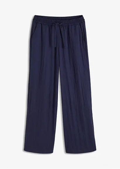 Marlenehose mit Bequembund in blau von vorne - bonprix