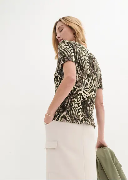 Shirt mit Gummibund in braun von hinten (im Anschnitt) - bonprix