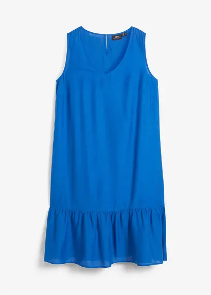 Kurzes Kleid aus fließender Viskose in blau von vorne - bonprix