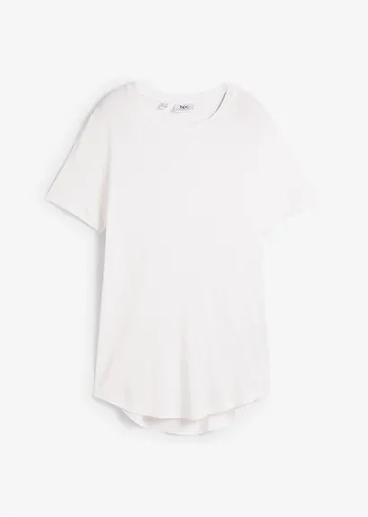 Longshirt aus softer Viskose in weiß von vorne - bonprix