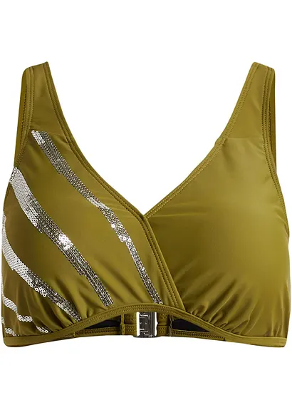Bikini Oberteil in grün von vorne - bpc selection