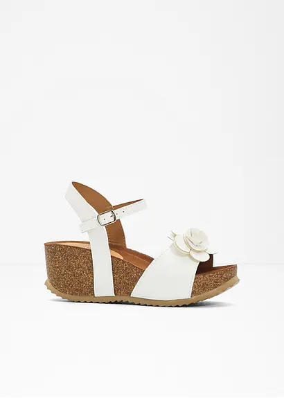 Keilsandalette in weiß - bonprix