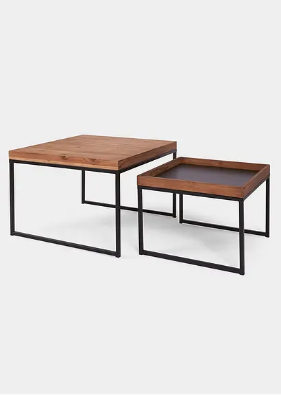 Couchtisch (2-tlg. Set) in beige von vorne - bonprix
