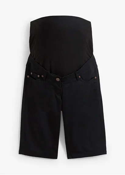 Umstandsbermuda in schwarz von vorne - bpc bonprix collection