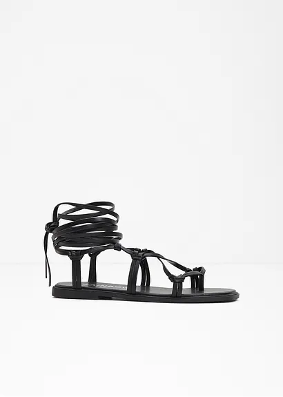 Schnürsandale in schwarz - RAINBOW
