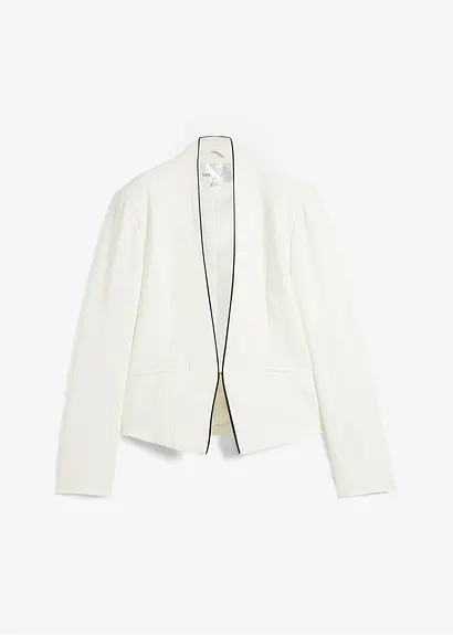 Kurzblazer mit Stretch in weiß von vorne - bonprix