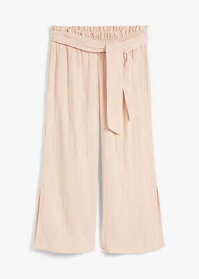Strand Musselin 3/4-Hose in beige von vorne - bonprix