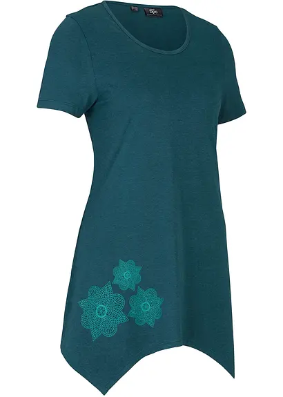 T-Shirt, kurzarm in petrol von der Seite - bonprix