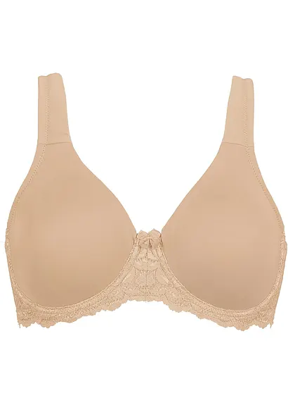 T-Shirt-BH mit gepolsterten Trägern in beige - bonprix