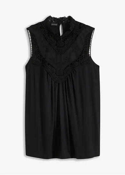 Shirtbluse in schwarz von vorne - bonprix