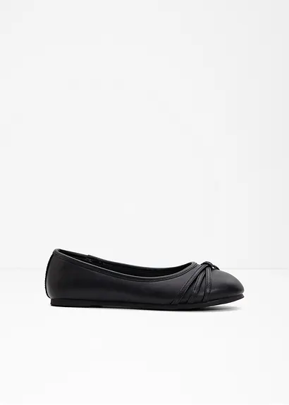 Komfort Ballerina in bequemer Weite in schwarz von vorne - bonprix