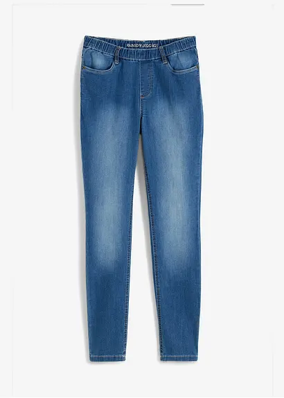 Jeggings in blau von vorne - bonprix