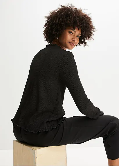 Shirtjacke in schwarz von hinten (im Anschnitt) - bonprix