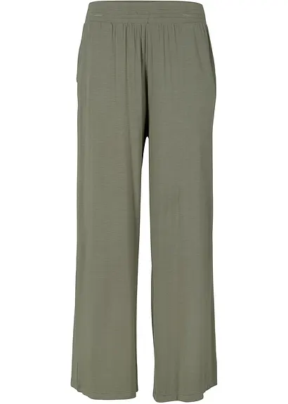 Viskose-Jersey-Hose, 7-8-Länge in grün von vorne - bonprix