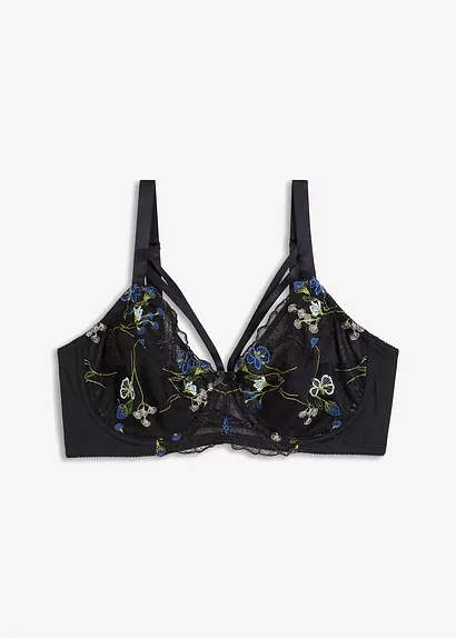 Minimizer-BH mit Stickerei in schwarz von vorne - bonprix