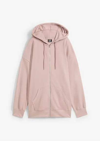 Kapuzen-Sweatjacke in grau von vorne - bonprix