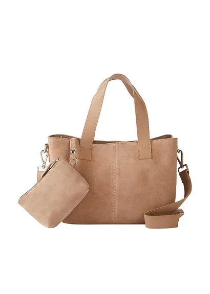 Lederhandtasche in braun von vorne - bonprix